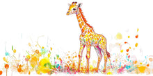 Load image into Gallery viewer, Baby Giraffe Wall Art, Giraffe Nursery Decor, Safari Kids Room Art 162mv