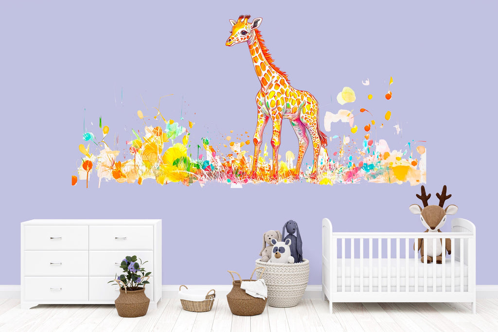 Baby Giraffe Wall Art, Giraffe Nursery Decor, Safari Kids Room Art 162mv