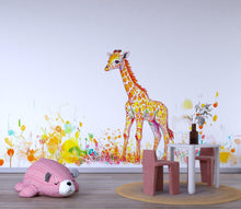 Load image into Gallery viewer, Baby Giraffe Wall Art, Giraffe Nursery Decor, Safari Kids Room Art 162mv