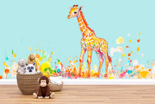 Load image into Gallery viewer, Baby Giraffe Wall Art, Giraffe Nursery Decor, Safari Kids Room Art 162mv