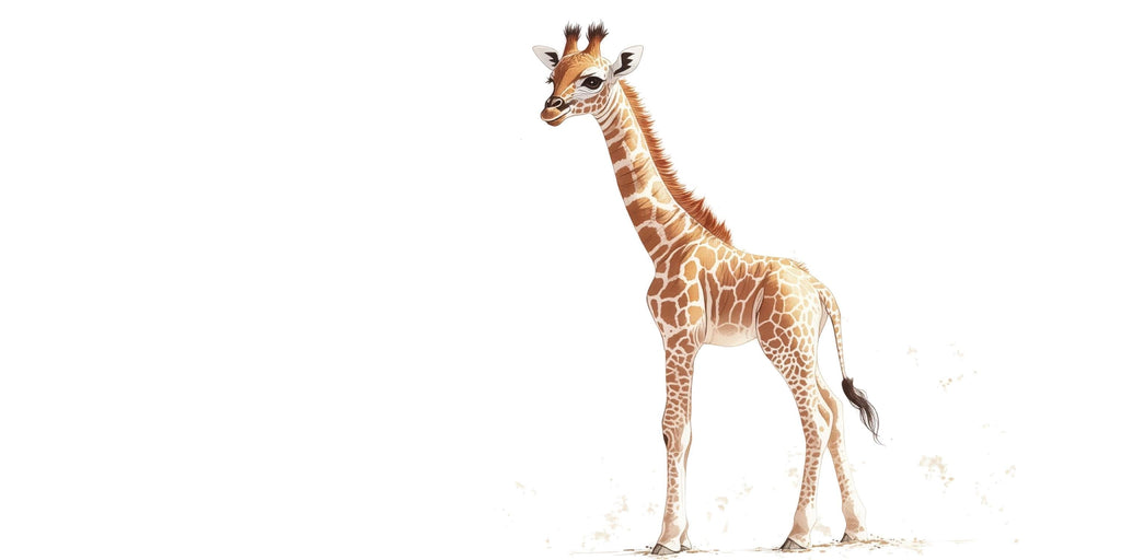 Baby Giraffe Wall Art, Neutral Giraffe Nursery Decor, Safari Kids Room Art 163mv