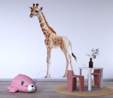 Load image into Gallery viewer, Baby Giraffe Wall Art, Neutral Giraffe Nursery Decor, Safari Kids Room Art 163mv