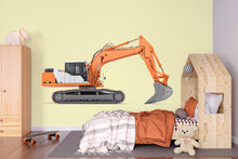Load image into Gallery viewer, Excavator Wall Art, Construction Vehicle Kids Room Decor, Digger Wall Art for Boys Room 181mv