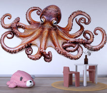 Load image into Gallery viewer, Realistic Octopus Wall Decal for Nursery, Ocean Octopus Wall Art, Underwater Animal Wall Sticker, Kids Room Decor 199mv