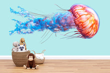 Load image into Gallery viewer, Colorful Jellyfish Wall Decal for Nursery, Ocean Nursery Wall Art, Jellyfish Wall Sticker, Kids Room Sea Decor 209mv