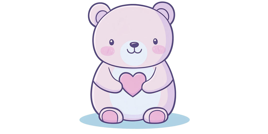 Cute Teddy Bear Wall Decal Nursery, Baby Room Wall Art, Bear Nursery Decor, Pastel Kids Wall Sticker 212mv