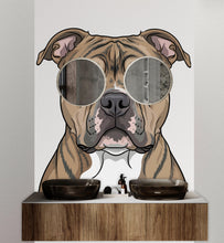 Load image into Gallery viewer, Pitbull Dog Wall Decal - Dog lover Vinyl Decor, Pitbull art, Bathroom decal