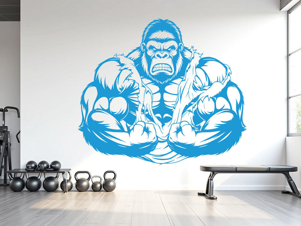 Gorilla Gym Wall Decor No Pain No Gain Fitness Wall Art Gym Wall Decals Gorilla Wall Decal Crossfit Gifts Home Gym Sticker Gym 1029RS