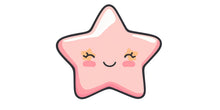 Load image into Gallery viewer, Cute Star Nursery Wall Decal, Kawaii Star Wall Art, Baby Room Wall Decor, Pastel Kids Room Decor, Nursery Wall Sticker 218mv