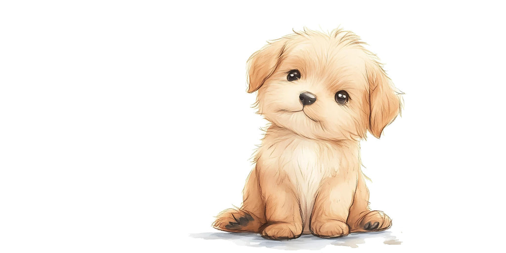 Cute Puppy Wall Mural, Woodland Wall Art 222mv