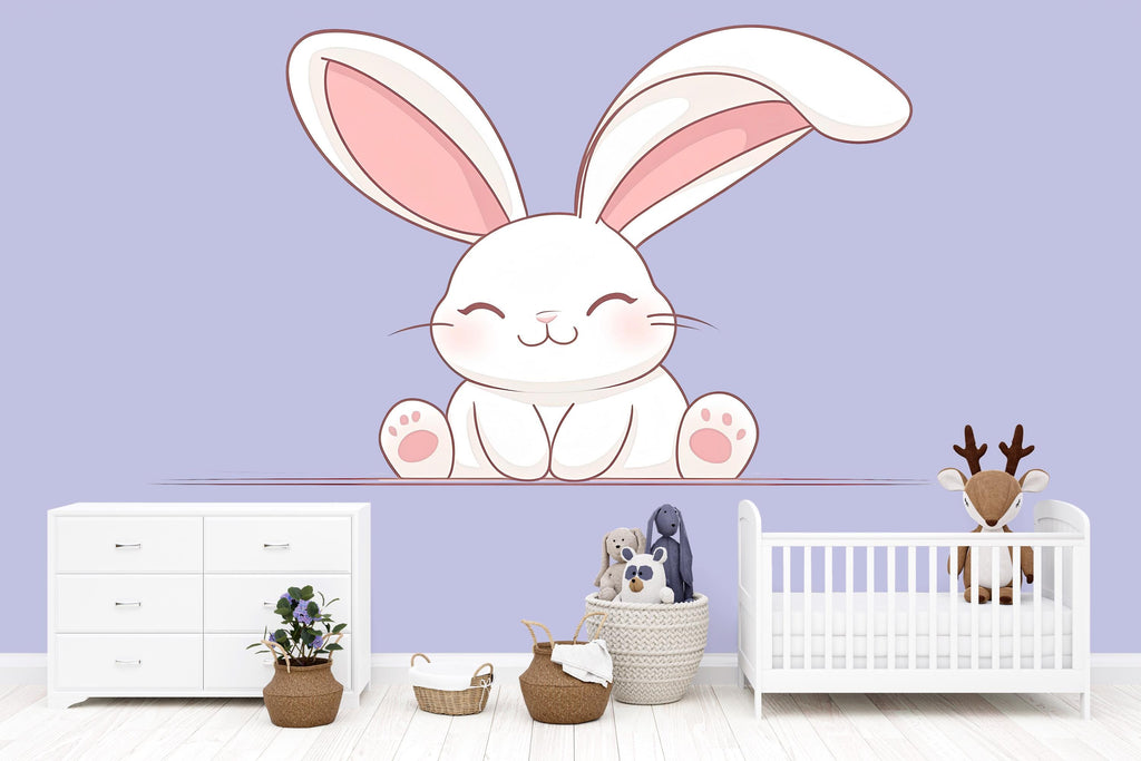 Cute Bunny Wall Decal Nursery Rabbit Wall Art Baby Room Decor Bunny Sticker Kids Room Animal Mural 227mv