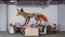 Load image into Gallery viewer, Cyber Fox Wall Decal, Futuristic Fox Wall Art Sticker, Robotic Animal Wall Decor, Tech Fox Wall Art, Modern Statement Wall Decal