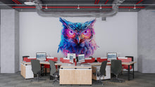 Load image into Gallery viewer, Colorful Owl Wall Decal, Modern Owl Wall Art Sticker, Abstract Animal Wall Decor, Artistic Owl Wall Decal, Statement Wall Art