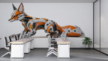 Load image into Gallery viewer, Cyber Fox Wall Decal, Futuristic Fox Wall Art Sticker, Robotic Animal Wall Decor, Tech Fox Wall Art, Modern Statement Wall Decal