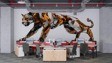 Load image into Gallery viewer, Geometric Panther Wall Decal, Modern Panther Wall Art Sticker, Abstract Big Cat Wall Decor, Polygon Animal Wall Art, Office Statement Wall