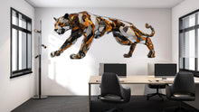 Load image into Gallery viewer, Geometric Panther Wall Decal, Modern Panther Wall Art Sticker, Abstract Big Cat Wall Decor, Polygon Animal Wall Art, Office Statement Wall