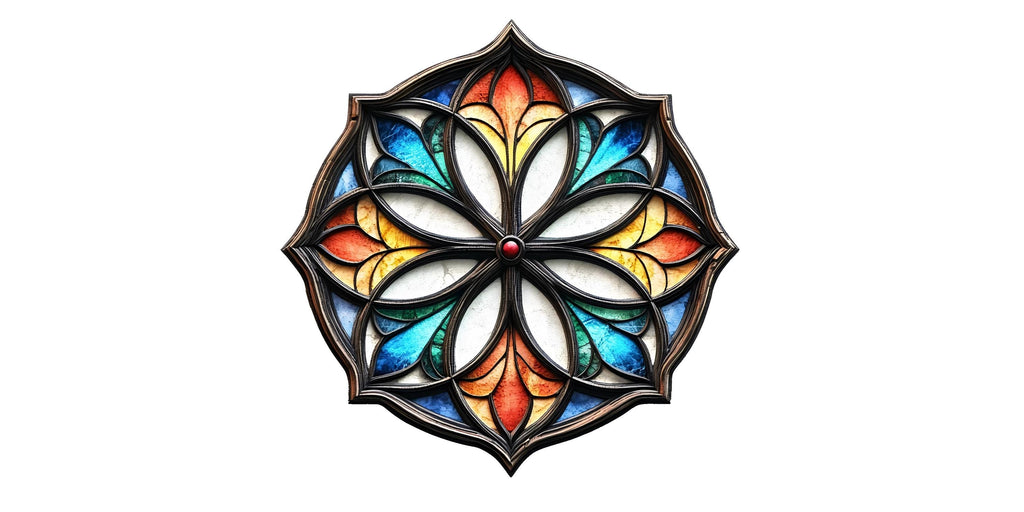 Stained Glass Mandala Wall Art, Sacred Geometry Decor, Colorful Geometric Wall Art, Boho Mandala Wall Decor 237mv