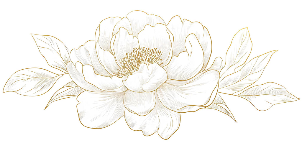 Gold Peony Wall Art, Floral Line Art Decor, Minimal Botanical Wall Art, Neutral Bedroom Decor, Elegant Flower Art Art 250mv