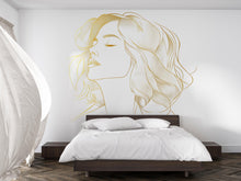 Load image into Gallery viewer, Gold Line Art Woman, Face Line Art, Minimalist Wall Art, Modern Female Art, Abstract Portrait Decor 254mv