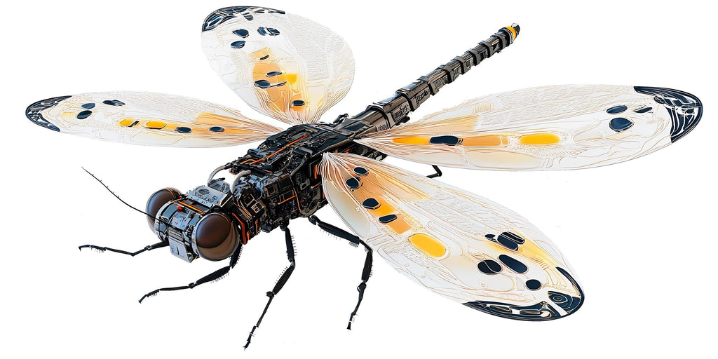 Cyber Dragonfly Wall Decal, Futuristic Dragonfly Wall Art Sticker, Tech Insect Wall Decor, Mechanical Dragonfly Art, Modern Statement Wall