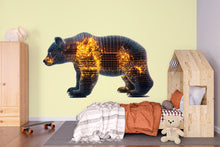 Load image into Gallery viewer, Futuristic Bear Wall Decal, Tech Bear Wall Art Sticker, Modern Bear Nursery Decor, Digital Animal Wall Decal, Kids Room Bear Wall Art