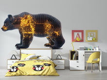 Load image into Gallery viewer, Futuristic Bear Wall Decal, Tech Bear Wall Art Sticker, Modern Bear Nursery Decor, Digital Animal Wall Decal, Kids Room Bear Wall Art