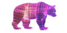 Load image into Gallery viewer, Futuristic Bear Wall Decal, Neon Grid Bear Wall Art Sticker, Pink Tech Bear Wall Decal, Modern Animal Wall Art, Kids Room Wall Decor