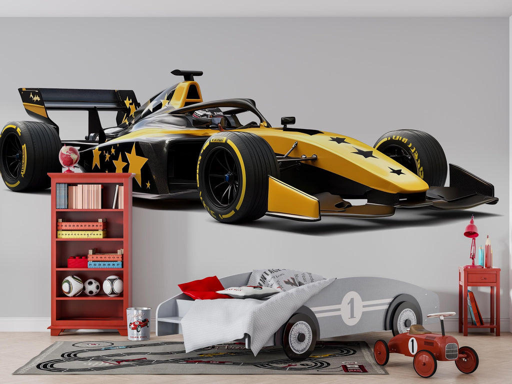 Formula Race Car Wall Mural Kids Room Racing Car Wallpaper Boys Decor 264mv