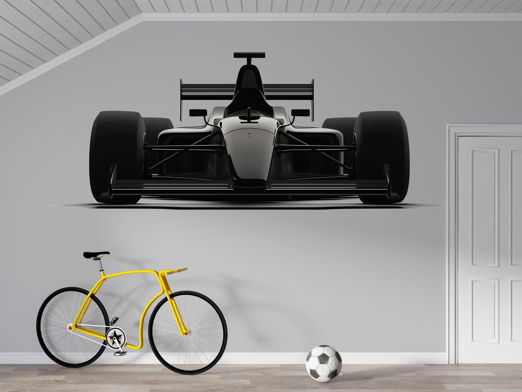 Black Formula Race Car Wall Mural Kids Room Modern Racing Decor 271mv