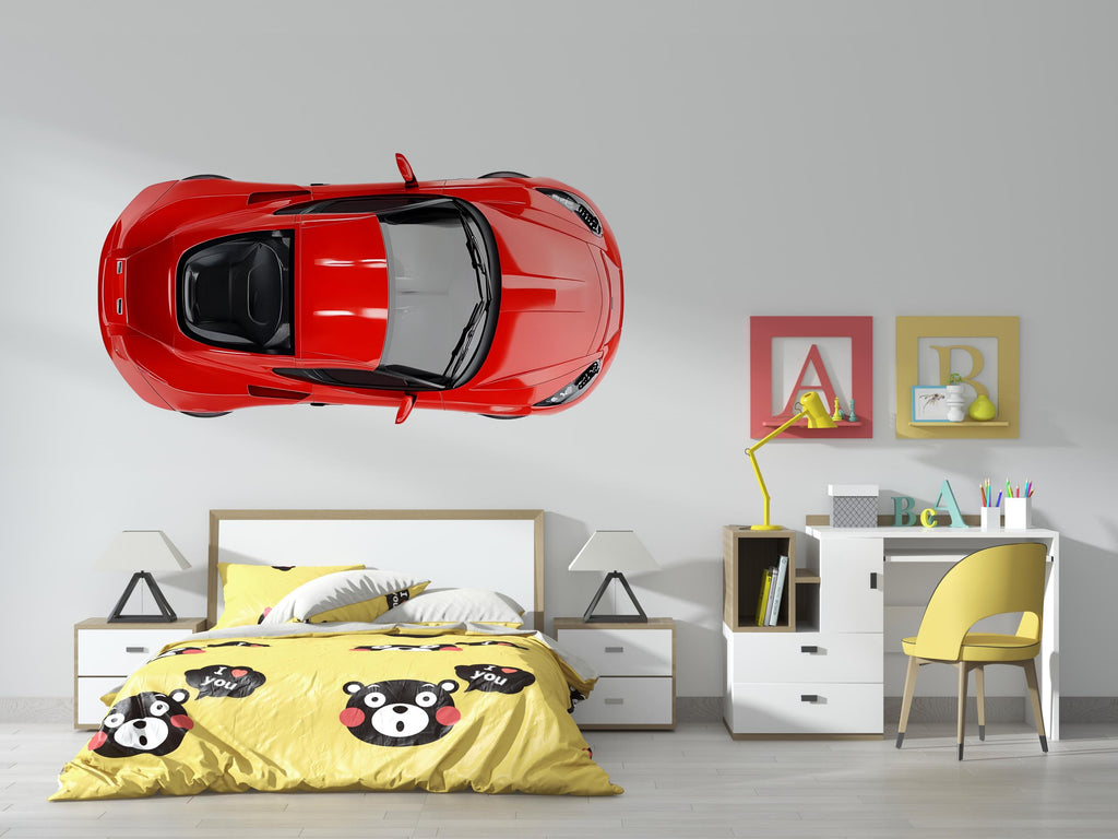 Red Supercar Top View Wall Mural Modern Room Decor 287mv