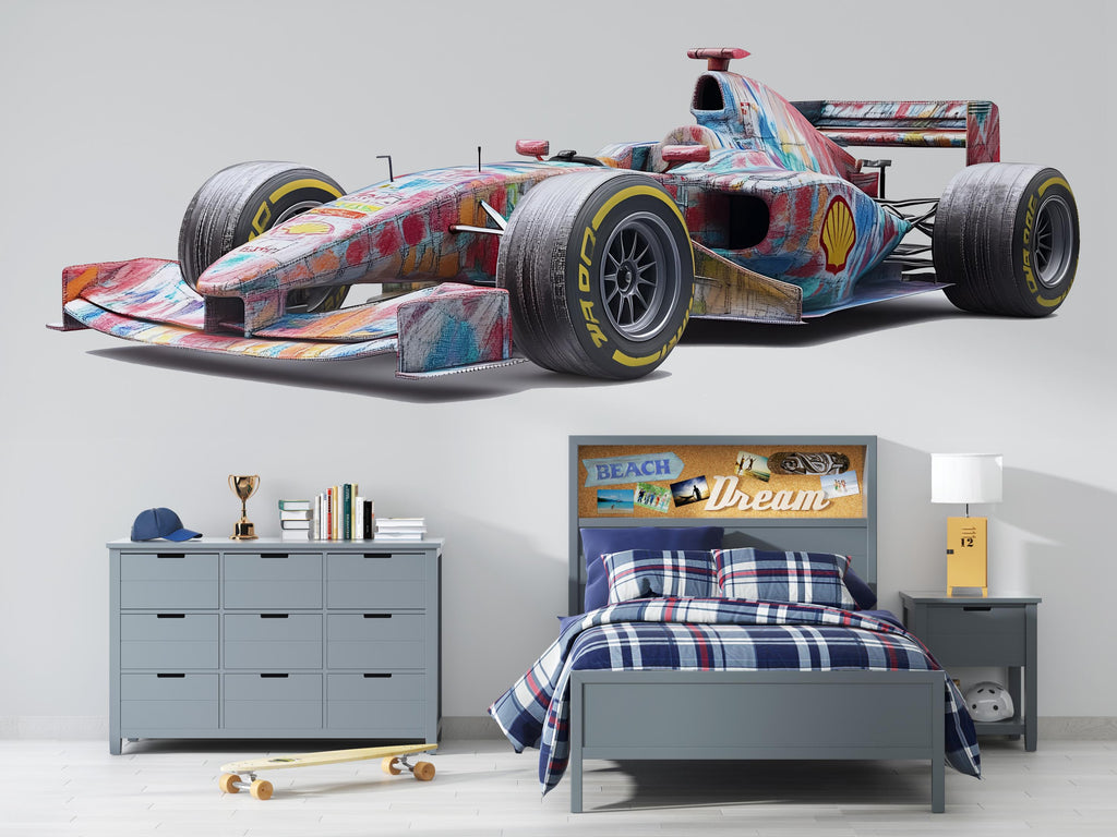 Colorful Formula Car Wall Art Kids Room Nursery Decor Printable 299mv