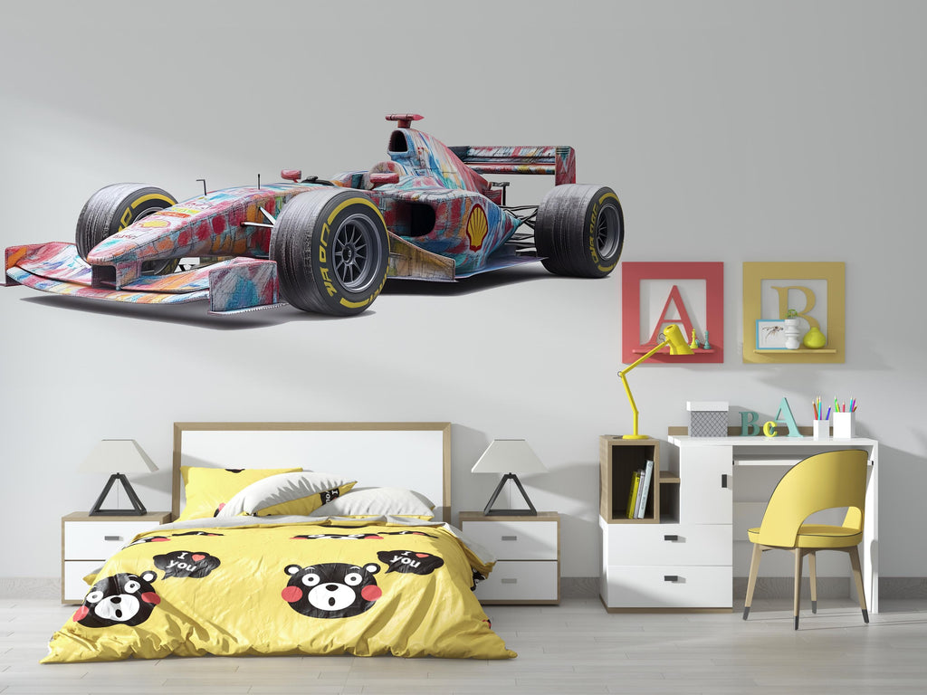 Colorful Formula Car Wall Art Kids Room Nursery Decor Printable 299mv