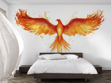 Load image into Gallery viewer, Phoenix Wall Decal – Fire Phoenix Wall Art, Mythical Bird Wall Sticker, Bedroom Statement Wall Decor 308mv