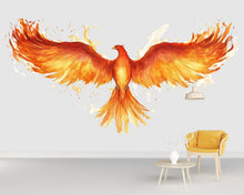 Load image into Gallery viewer, Phoenix Wall Decal – Fire Phoenix Wall Art, Mythical Bird Wall Sticker, Bedroom Statement Wall Decor 308mv