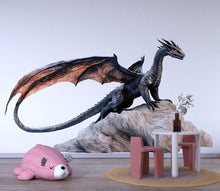 Load image into Gallery viewer, Dragon Wall Decal – Majestic Fantasy Dragon Wall Art, Mythical Dragon Kids Room Wall Sticker 322mv