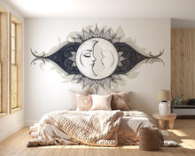 Load image into Gallery viewer, Sun Moon Wall Mural Celestial Yin Yang Art Boho Bedroom Decor 336mv