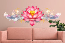 Load image into Gallery viewer, Pink Lotus Wall Mural Floral Boho Wallpaper Zen Bedroom Decor 342mv