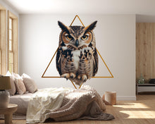 Load image into Gallery viewer, Owl Wall Mural Geometric Animal Wall Art Modern Bedroom Decor 343mv