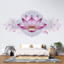 Load image into Gallery viewer, Pink Lotus Mandala Wall Mural Spiritual Floral Bedroom Decor 344mv