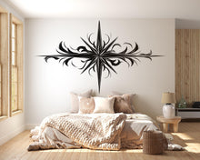 Load image into Gallery viewer, Compass Wall Art Tribal Star Black Geometric Wall Decor 351mv