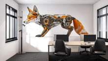 Load image into Gallery viewer, Cyber Fox Wall Art Futuristic Animal Mural Tech Decor 357mv