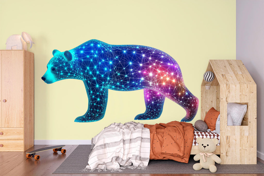Geometric Bear Wall Art Futuristic Animal Digital Decor 369mv