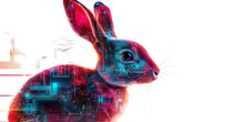 Load image into Gallery viewer, Cyberpunk Rabbit Wall Art Futuristic Bunny Decor 373mv