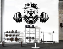 Load image into Gallery viewer, Pitbull King Gym Wall Decal Barbell fitness Dog Gym Decor Workout Art Vinyl Gym Stickers Bedroom Gym Workout 231DE