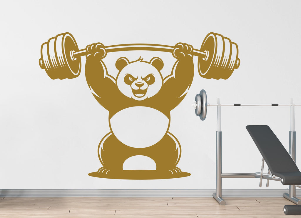 Panda Gym Wall Decal Bodybuilder fitness Decor Workout Art Vinyl Gym Wall Stickers Bedroom Gym Workout Skull Motivation 233DE