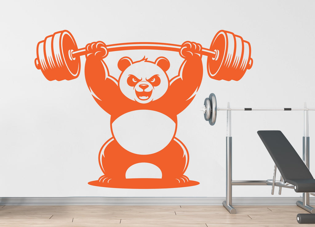 Panda Gym Wall Decal Bodybuilder fitness Decor Workout Art Vinyl Gym Wall Stickers Bedroom Gym Workout Skull Motivation 233DE