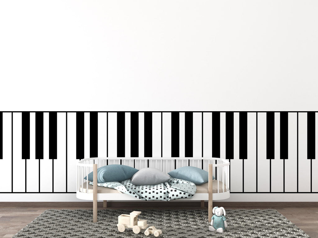 Piano Wall Border Wall Decal, Scallop Decals, Piano Wall Decor Decal, Piano Nursery, Safari Wall, Border Wall Decal 1022RS