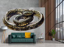 Load image into Gallery viewer, Coiled Snake Wall Decal, Realistic Snake Wall Sticker, Serpent Wall Art, Dark Animal Wall Decor, Gothic Nature Peel And Stick Decal