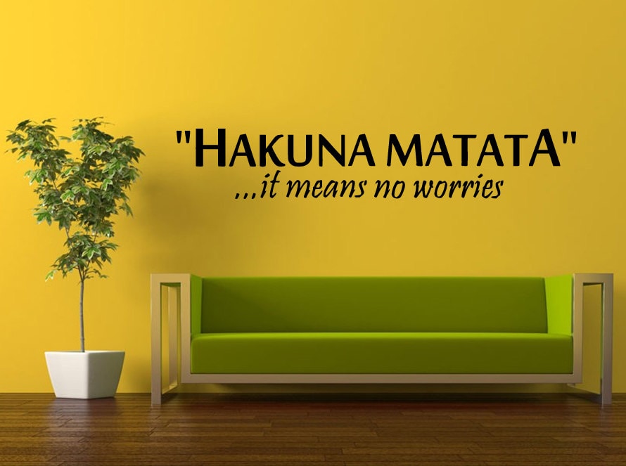 Wall Decal Vinyl Sticker Decals Interior Decor DIY Free Shipping Art Hakuna Matata It Means No Worries Quote Citation Words Cartoon L511