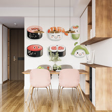 Load image into Gallery viewer, Cute Sushi Wall Decal, Kawaii Sushi Wall Art, Japanese Food Wall Sticker, Sushi Restaurant Decor, Cafe Dining Wall Decor